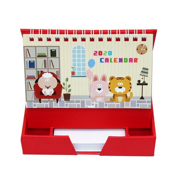 A4 A5 Color Printable Desk Calendar Double Sided With 250g White Cardboard