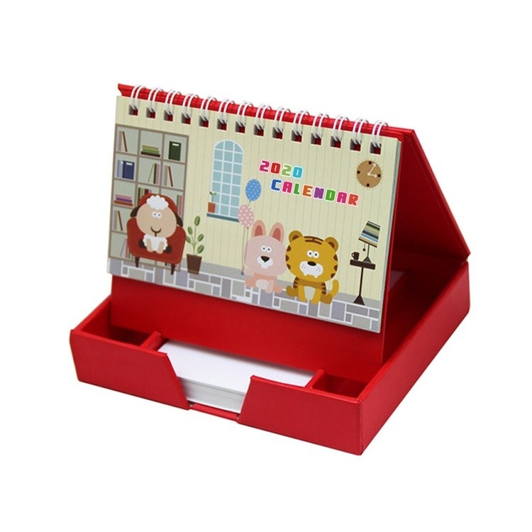 A4 A5 Color Printable Desk Calendar Double Sided With 250g White Cardboard