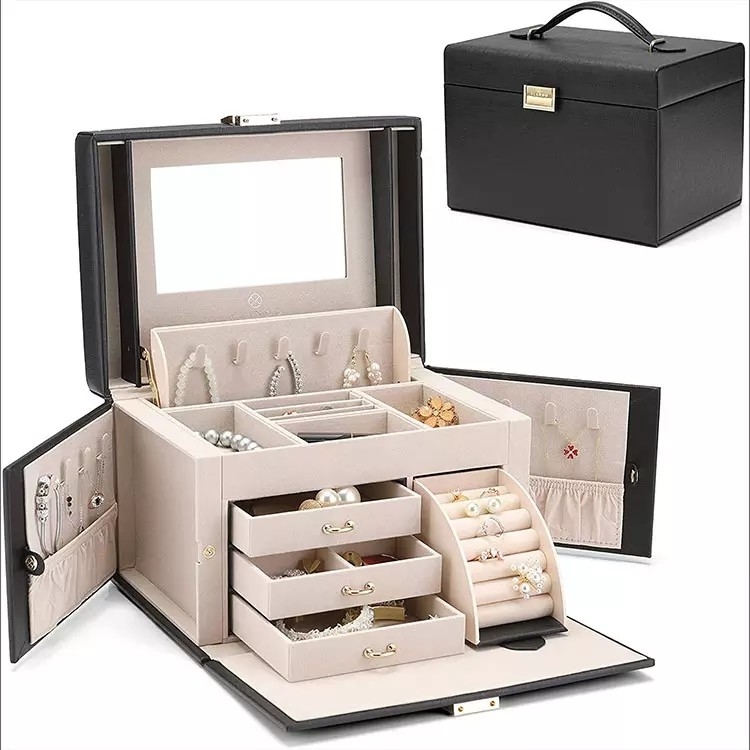 Faux Leather Full Color Printed Boxes Custom For Women Girl Jewelry