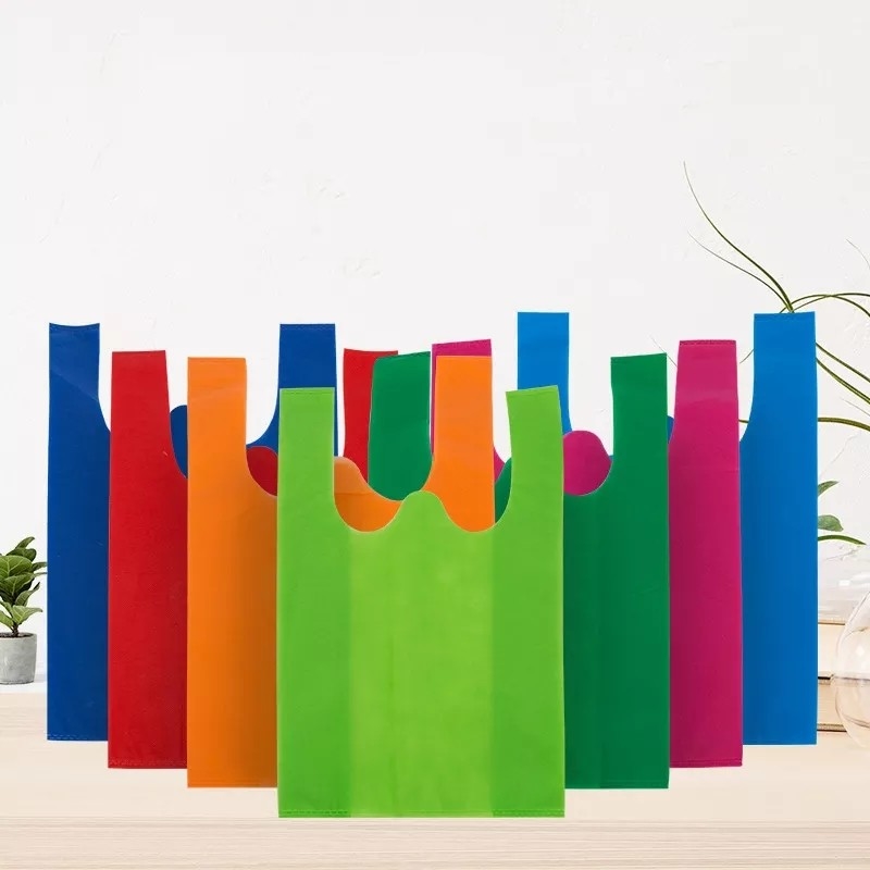 Reusable Die Cut Non Woven Bags Eco Friendly Customized Color