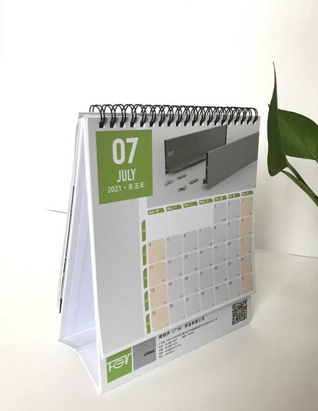 A4 A5 Color Printable Desk Calendar Double Sided With 250g White Cardboard